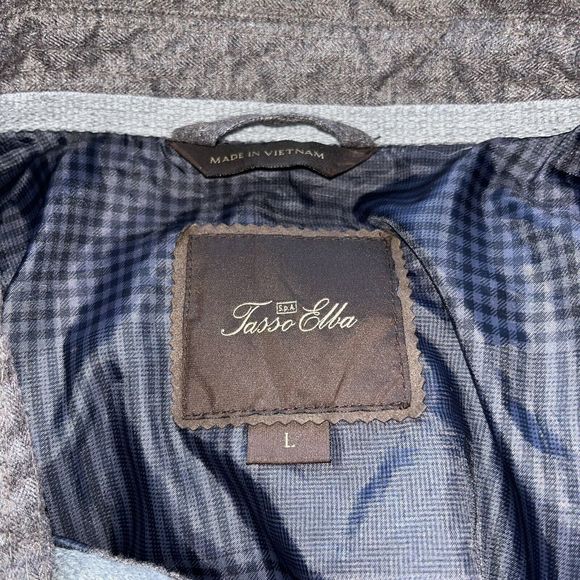 Tasso Elba Mens Sz L Grayish/Brown‎ Puff Coat  Zip Snap Front and Inside Pocket - Picture 8 of 14